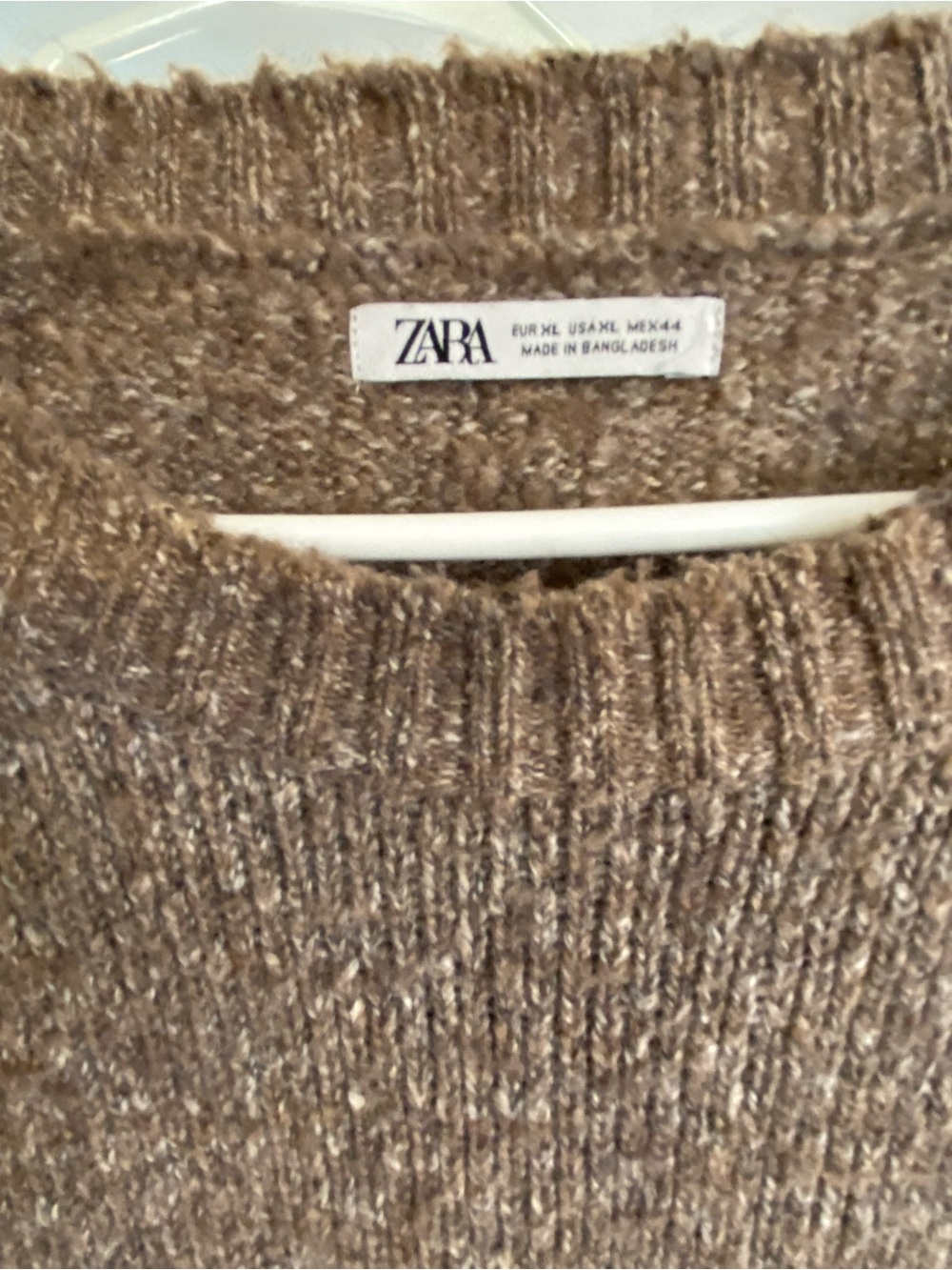ZARA Heathered Taupe Knit Crewneck Sweater